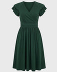 Robe Femme Midi Portefeuille – Manches Papillon et Coupe Flatteuse