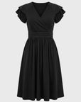 Robe Femme Midi Portefeuille – Manches Papillon et Coupe Flatteuse