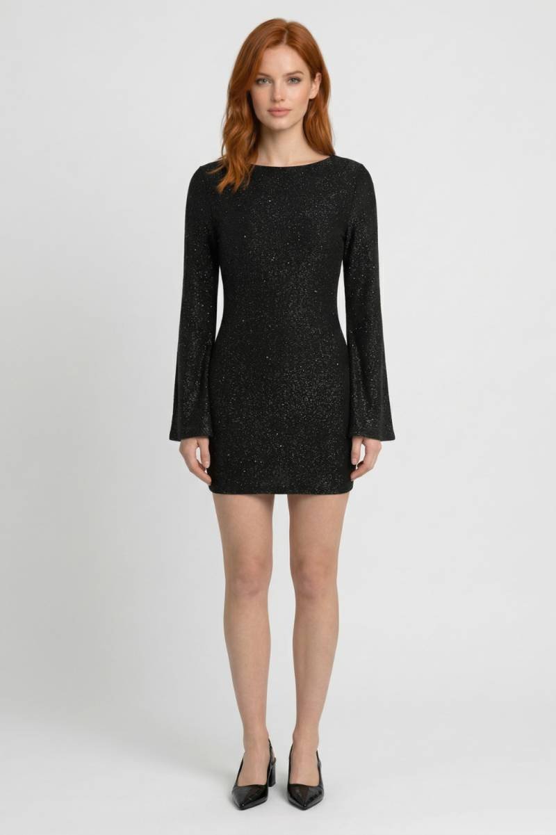 Robe Mini Femme en tissu léger, à paillettes, coupe moulante – Menvelo
