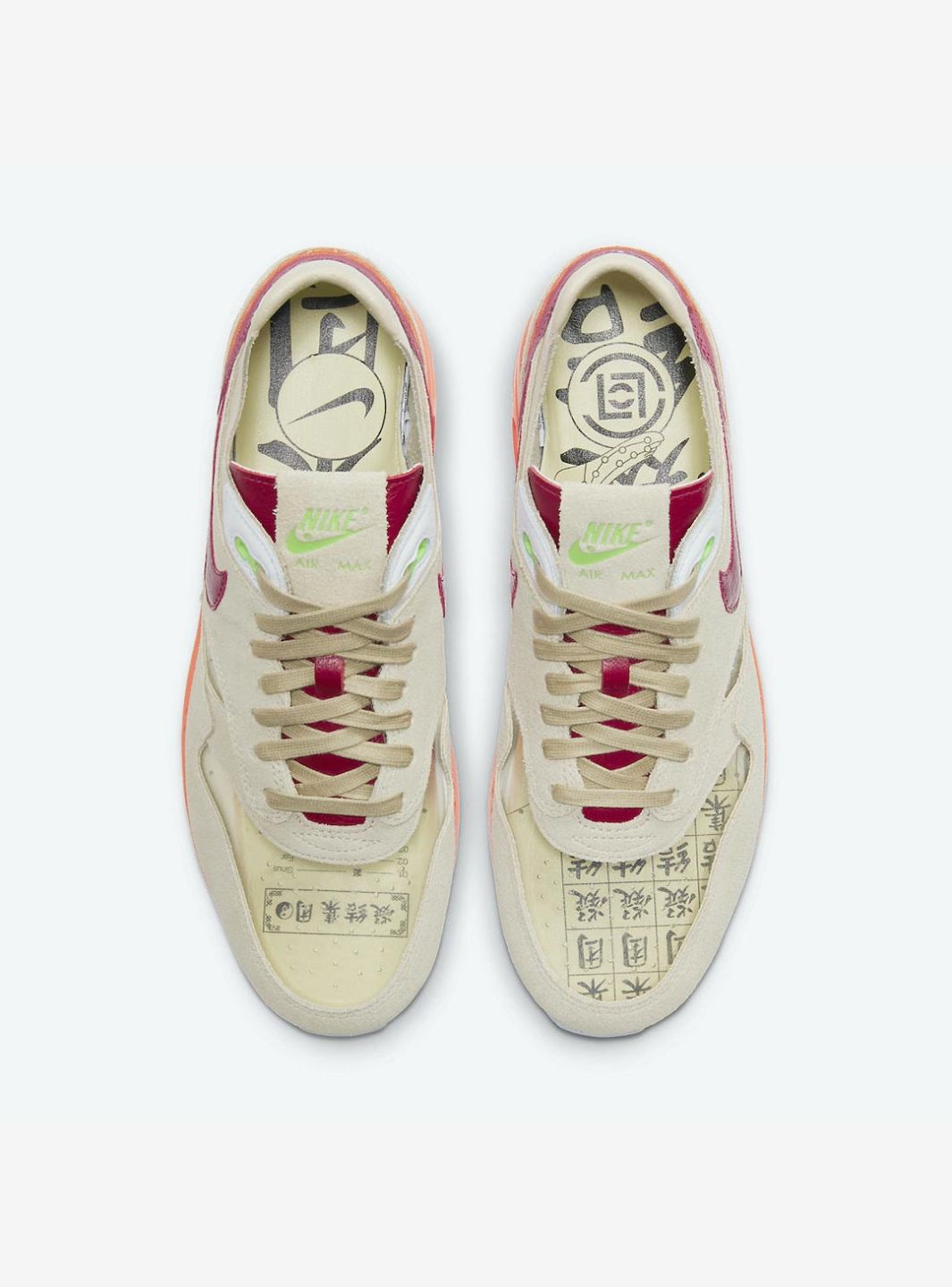 Nike Air Max 1 x CLOT Kiss of Death Baskets Beige Rouge Homme Femme - 4