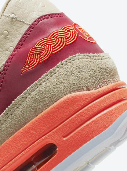 Nike Air Max 1 x CLOT Kiss of Death Baskets Beige Rouge Homme Femme - 5