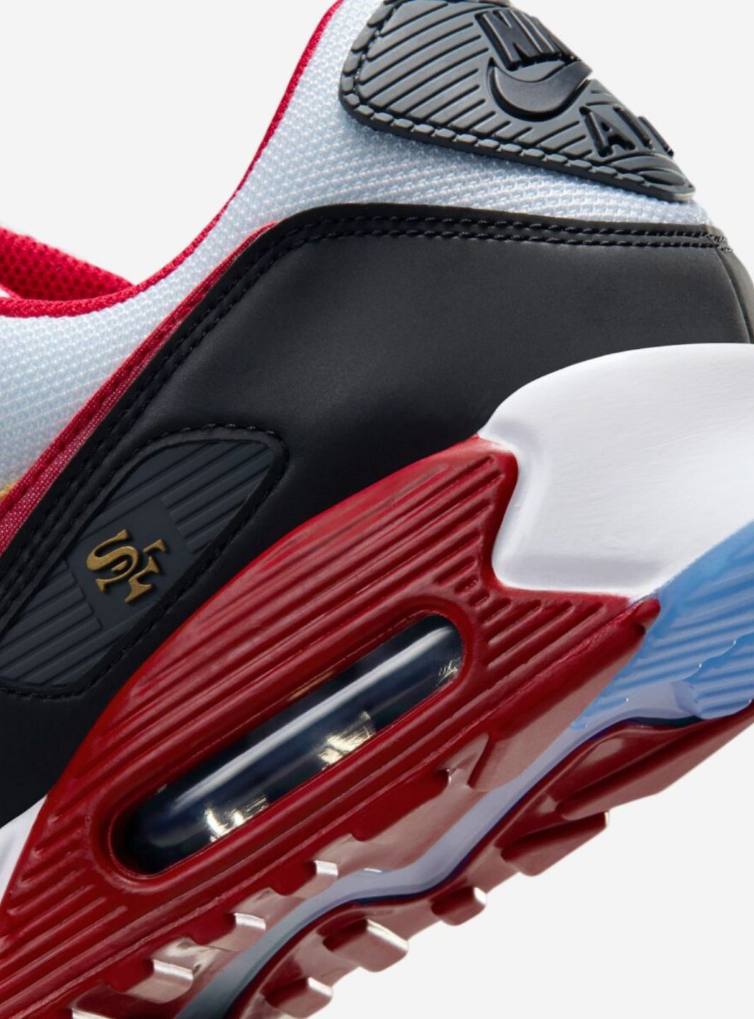Nike Air Max 90 San Francisco 49ers Baskets Blanc Rouge Homme Femme - 5