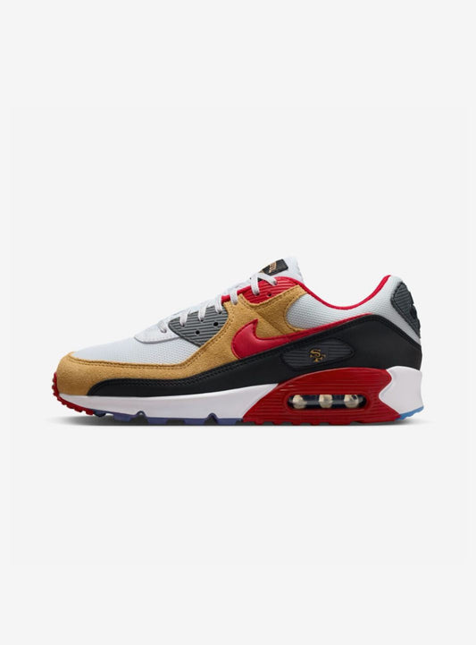 Nike Air Max 90 San Francisco 49ers Baskets Blanc Rouge Homme Femme - 1