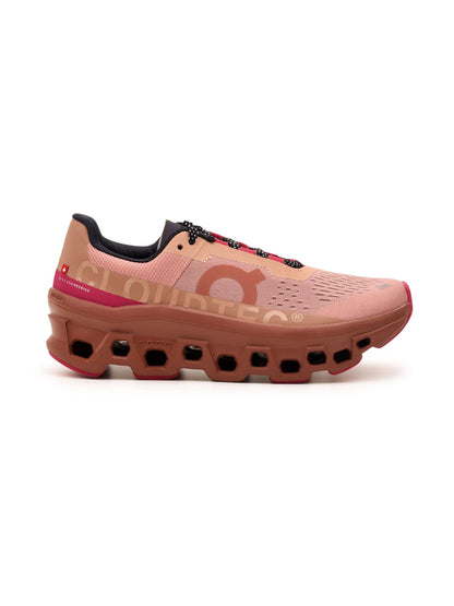 On Cloudmonster Rose/Cork | Femme | Chaussures Running | Amorti Helion