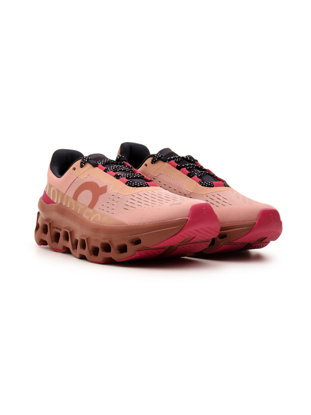 On Cloudmonster Rose/Cork | Femme | Chaussures Running | Amorti Helion