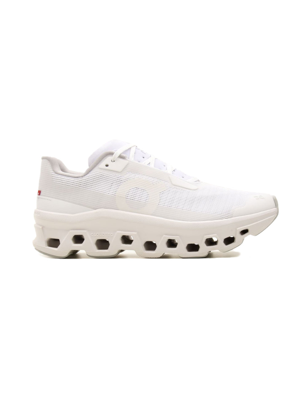 On Cloudmonster Void White/White | Homme | Chaussures Running | Mesh Tactile