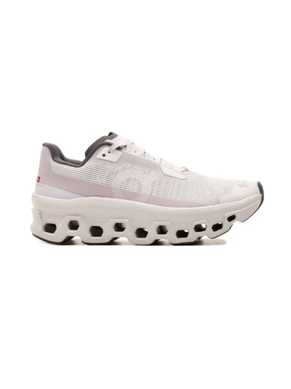 On Cloudmonster Void Ivory/Wolf | Femme | Chaussures Running | Mesh Tactile