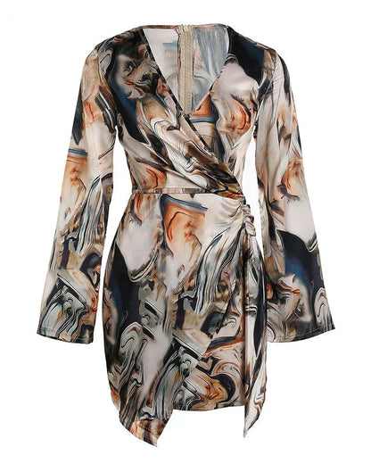 Robe Midi Femme en tissu léger, manches longues, coupe confortable – Menvelo
