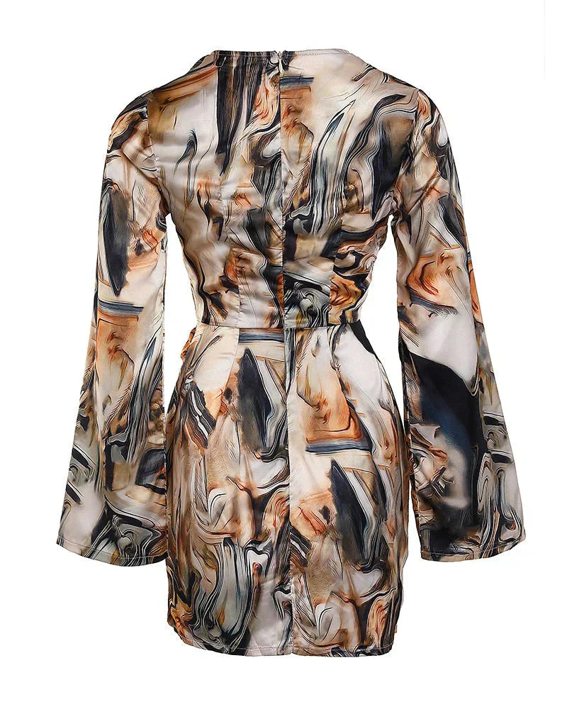 Robe Midi Femme en tissu léger, manches longues, coupe confortable – Menvelo
