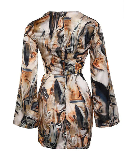 Robe Midi Femme en tissu léger, manches longues, coupe confortable – Menvelo