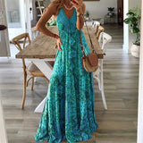 Robe Maxi Bohème Femme en Tissu Léger – Silhouette Fluide Taille Haute à Col V
