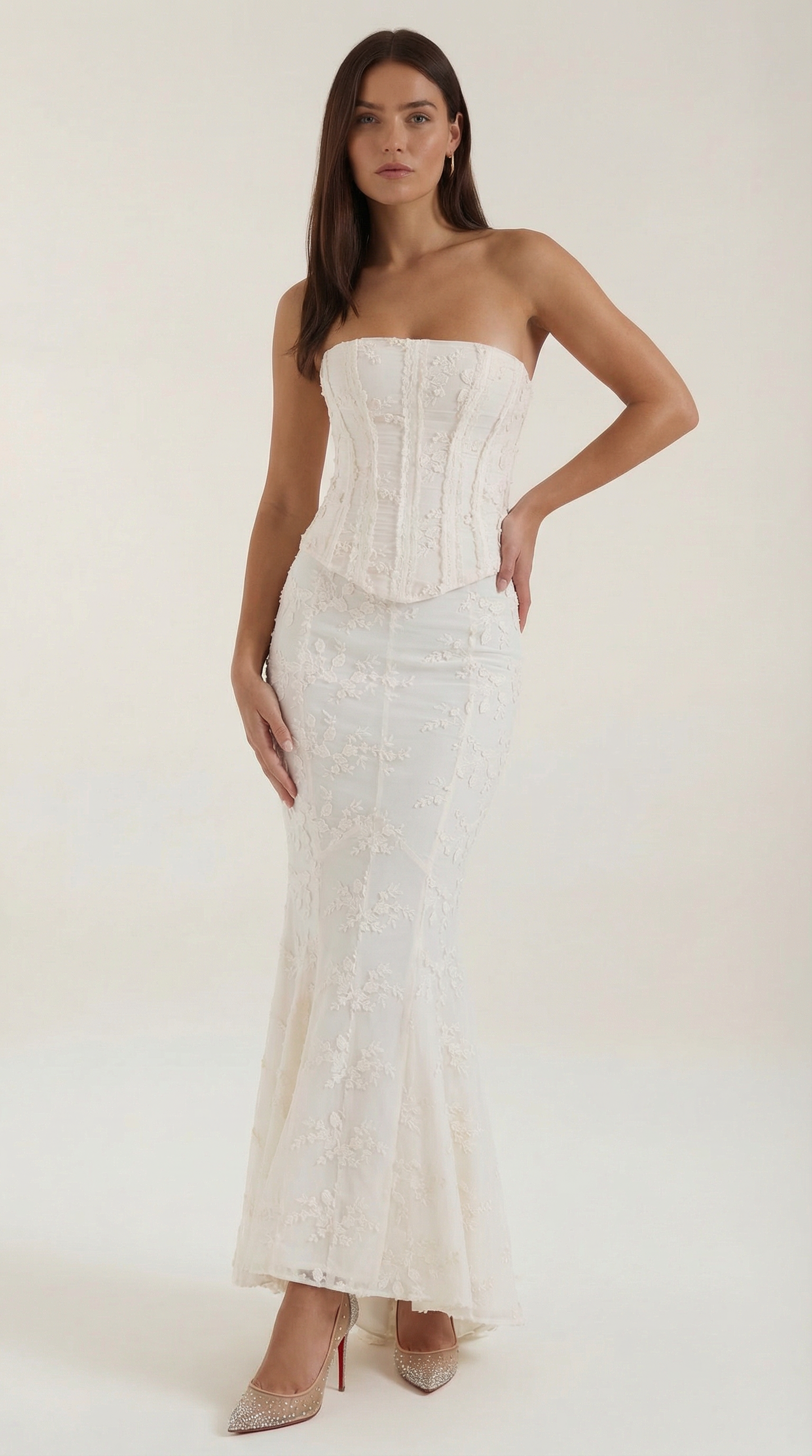 Robe Longue Femme Corset Dentelle Sirène – Silhouette de Soirée Sculptée