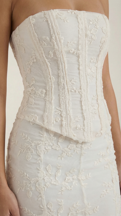 Robe Longue Femme Corset Dentelle Sirène – Silhouette de Soirée Sculptée