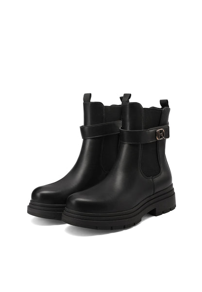 Bottines Chelsea Femme Prune – détail de la tige