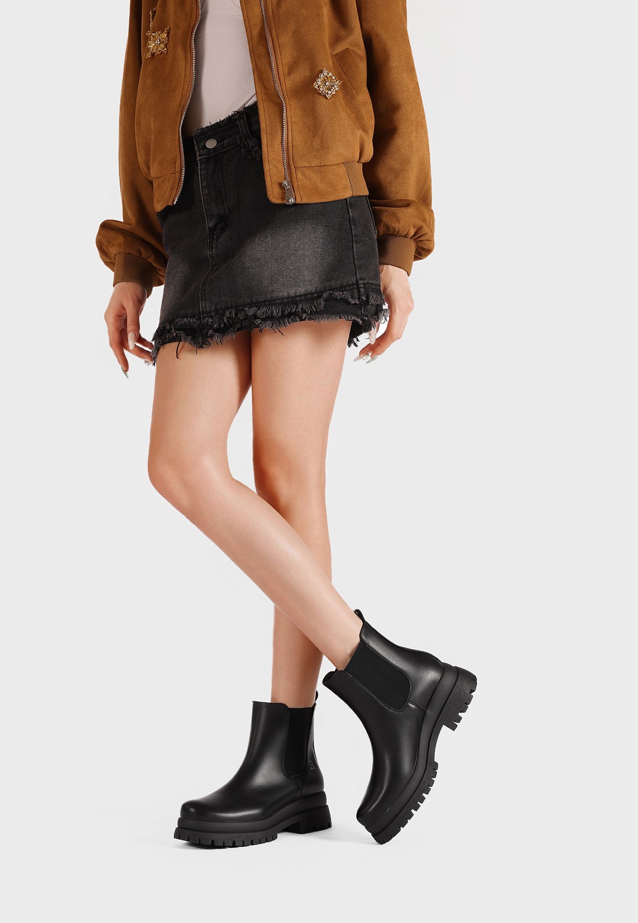 Bottines Chelsea Femme Bérangère – détail de la matière