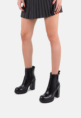 Bottines Femme Océ, Talon Carré Semelle Crantée