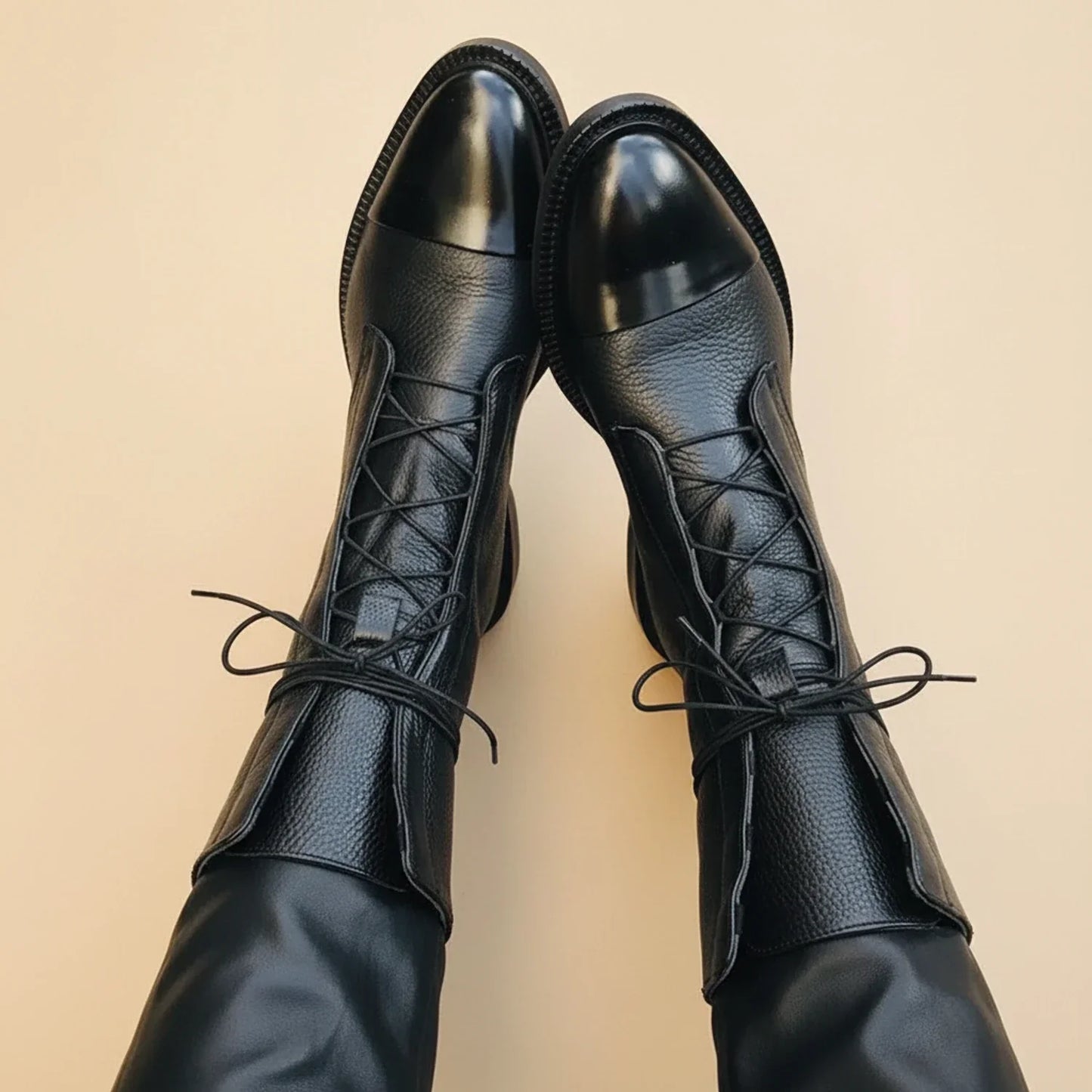 Bottines Femme Inès à Lacets en Cuir