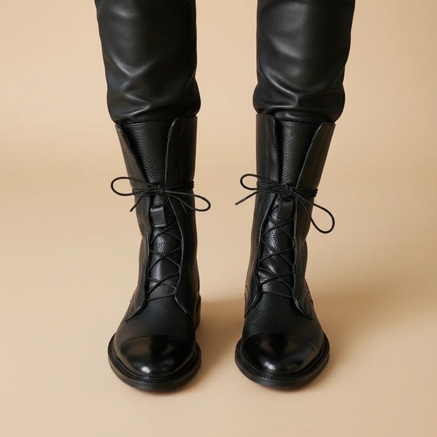 Bottines Femme Inès à Lacets en Cuir