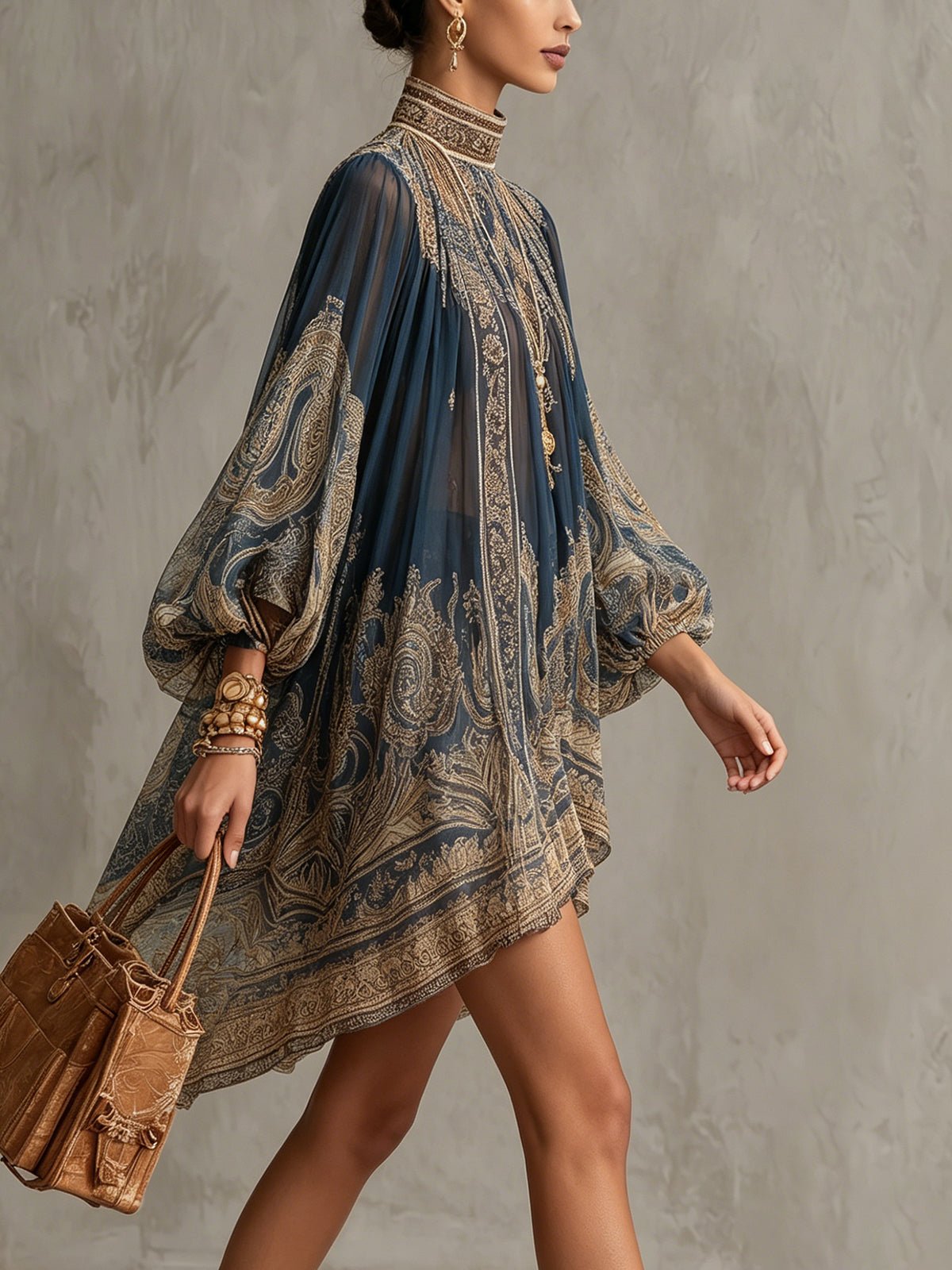 Robe Mini Femme en mousseline, asymétrique, coupe décontractée – Menvelo