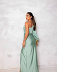Robe Maxi Une Épaule Femme – Fente Latérale Sculptante
